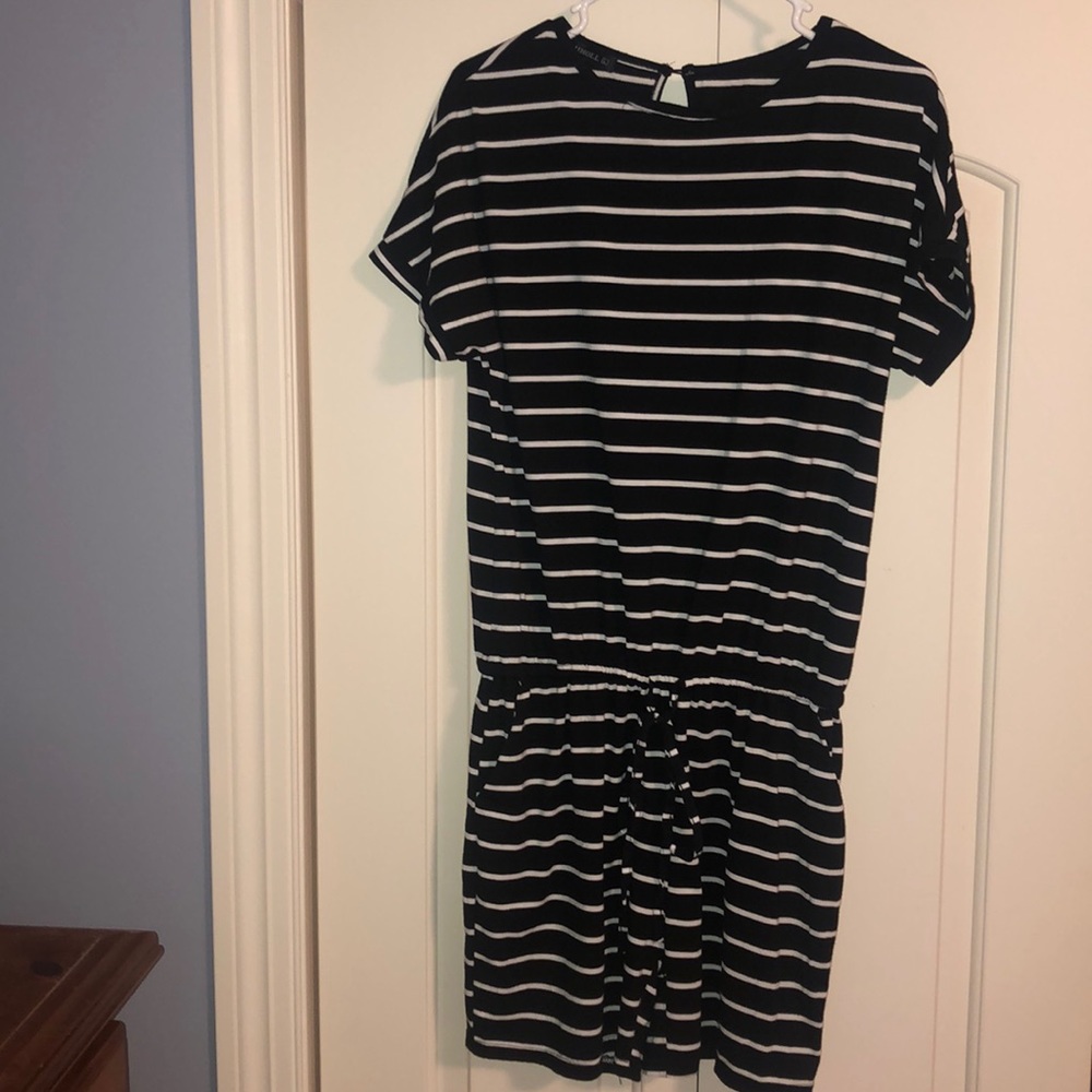 Black/White Striped Romper